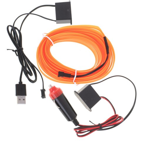 OŚWIETLENIE AMBIENTOWE LED DO SAMOCHODU / AUTA USB / 12V TAŚMA 5M POMARAŃCZOWA OŚWIETLENIE AMBIENTOWE LED DO SAMOCHODU / AUTA USB / 12V TAŚMA 5M POMARAŃCZOWA