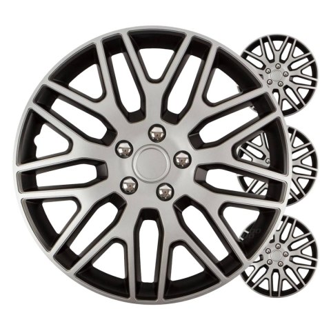 Kołpaki samochodowe 4szt. komplet dakar czarno srebrne 14" cali color box Kołpaki samochodowe 4szt. komplet dakar czarno srebrne 14" cali color box