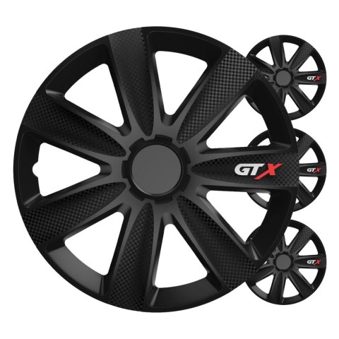 Kołpaki samochodowe 4szt. komplet gtx carbon czarny 16" cali color box Kołpaki samochodowe 4szt. komplet gtx carbon czarny 16" cali color box