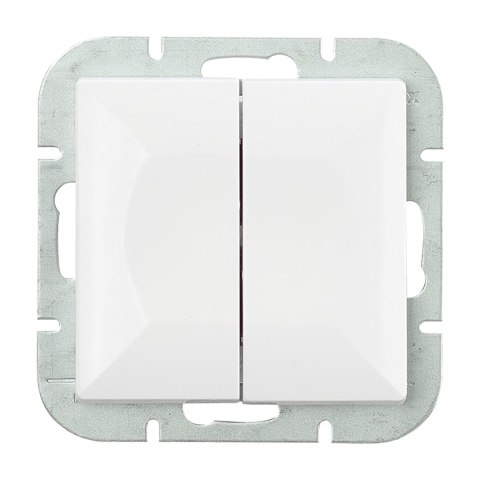 Łącznik świecznikowy p/t z podświeleniem Pearl, 10A, 250V, WP-2P/S, biały Łącznik świecznikowy p/t z podświeleniem Pearl, 10A, 250V, WP-2P/S, biały