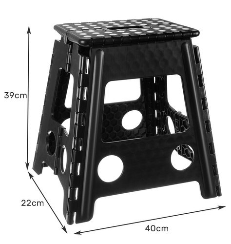 Stołek składany czarno-biały 39cm Stołek składany czarno-biały 39cm