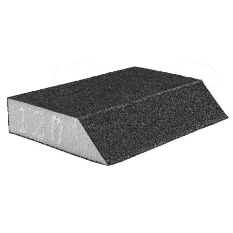 Gąbka ścierna 125 x 25 x 90 mm, K120, skośna Gąbka ścierna 125 x 25 x 90 mm, K120, skośna