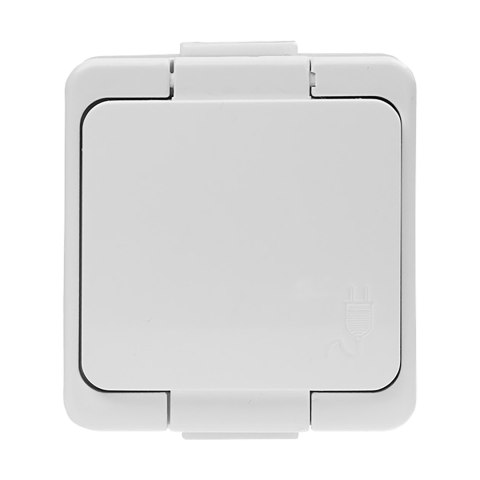 Gniazdo pojedyncze 2P+Z SCHUKO bryzgoodporne z klapką w kolorze wyrobu IP44, SMART, biały Gniazdo pojedyncze 2P+Z SCHUKO bryzgoodporne z klapką w kolorze wyrobu IP44, SMART, biały