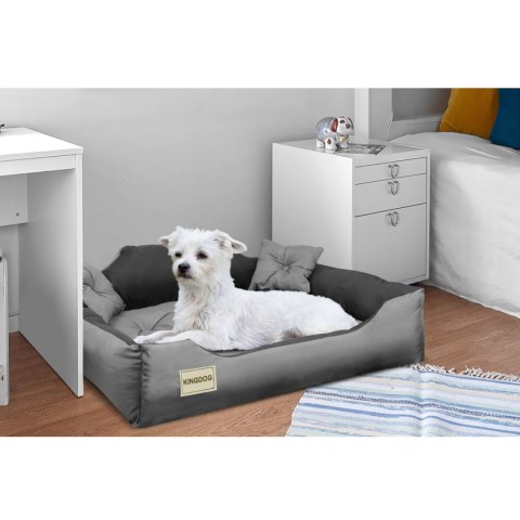 Legowisko z mikrofibry 80x60 / 100x75 cm szaro-czarne Legowisko z mikrofibry 80x60 / 100x75 cm szaro-czarne