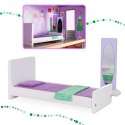 DOMEK DLA LALEK DREWNIANY MEBELKI PASTELOWY 117CM
