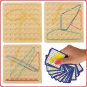 GEOBOARD GEOPLAN DREWNIANA UKŁADANKA TWORZENIE KSZTAŁTÓW Z GUMEK