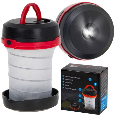 LAMPA KEMPINGOWA TURYSTYCZNA BIWAKOWA LATARKA NA BATERIE 2W1 3TRYBY LED LAMPA KEMPINGOWA TURYSTYCZNA BIWAKOWA LATARKA NA BATERIE 2W1 3TRYBY LED