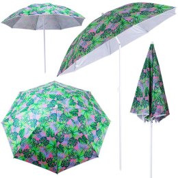 PARASOL OGRODOWY PLAŻOWY REGULOWANY ŁAMANY 150CM LIŚCIE UV