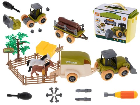 GOSPODARSTWO ROLNE FARMA TRAKTOR MASZYNY ROLNICZE ZWIERZĘTA ZAGRODA KONIE + ŚRUBOKRĘT