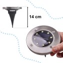 LAMPA SOLARNA OGRODOWA LED NAJAZDOWA GRUNTOWA 6500K ZIMNY BIAŁY 12SZT