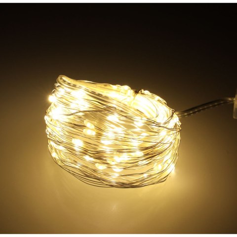 LAMPKI LED DRUCIKI DEKORACYJNE ŚWIĄTECZNE CHOINKOWE 10M 100LED CIEPŁY BIAŁY LAMPKI LED DRUCIKI DEKORACYJNE ŚWIĄTECZNE CHOINKOWE 10M 100LED CIEPŁY BIAŁY