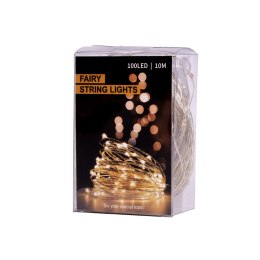 LAMPKI LED DRUCIKI DEKORACYJNE ŚWIĄTECZNE CHOINKOWE 10M 100LED ZIMNY BIAŁY