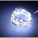 LAMPKI LED DRUCIKI DEKORACYJNE ŚWIĄTECZNE CHOINKOWE 10M 100LED ZIMNY BIAŁY