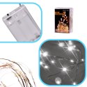 LAMPKI LED DRUCIKI DEKORACYJNE ŚWIĄTECZNE CHOINKOWE 10M 100LED ZIMNY BIAŁY