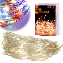 LAMPKI LED DRUCIKI DEKORACYJNE ŚWIĄTECZNE CHOINKOWE 5M 50LED MULTIKOLOR