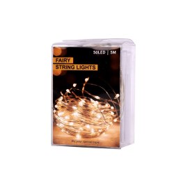 LAMPKI LED DRUCIKI DEKORACYJNE ŚWIĄTECZNE CHOINKOWE 5M 50LED ZIMNY BIAŁY