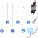 LAMPKI LED KURTYNA KULE WISZĄCE ŚWIĄTECZNE CHOINKOWE 3M 108LED MULTIKOLOR ZE ZŁĄCZEM 8 TRYBÓW ŚWIECENIA
