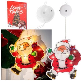 LAMPKI LED WISZĄCA OZDOBA DEKORACJA OKNA ŚWIĄTECZNA PRZYSSAWKA MIKOŁAJ Z PREZENTAMI