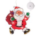 LAMPKI LED WISZĄCA OZDOBA DEKORACJA OKNA ŚWIĄTECZNA PRZYSSAWKA MIKOŁAJ Z PREZENTAMI