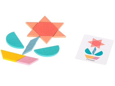 UKŁADANKA DREWNIANA TANGRAM MONTESSORI KOLOROWA MOZAIKA KSZTAŁTY 180 EL. UKŁADANKA DREWNIANA TANGRAM MONTESSORI KOLOROWA MOZAIKA KSZTAŁTY 180 EL.