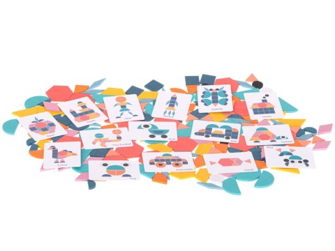 UKŁADANKA DREWNIANA TANGRAM MONTESSORI KOLOROWA MOZAIKA KSZTAŁTY 180 EL. UKŁADANKA DREWNIANA TANGRAM MONTESSORI KOLOROWA MOZAIKA KSZTAŁTY 180 EL.