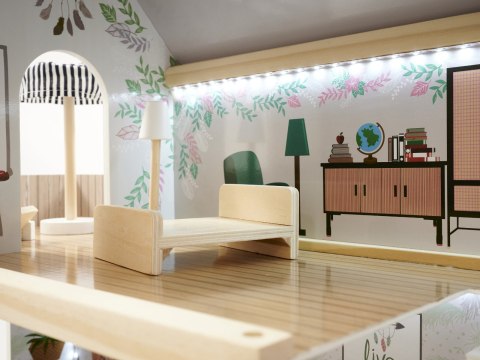 DOMEK DLA LALEK DREWNIANY LULILO FLORO BOHO LED 78CM DOMEK DLA LALEK DREWNIANY LULILO FLORO BOHO LED 78CM