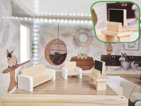 DOMEK DLA LALEK DREWNIANY LULILO FLORO BOHO LED 78CM DOMEK DLA LALEK DREWNIANY LULILO FLORO BOHO LED 78CM