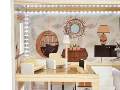 DOMEK DLA LALEK DREWNIANY LULILO FLORO BOHO LED 78CM DOMEK DLA LALEK DREWNIANY LULILO FLORO BOHO LED 78CM