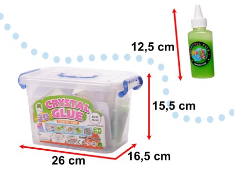 KLEJ ŻEL KRYSZTAŁOWY 3D CRYSTAL GLUE KREATYWNY ZESTAW W WIADERKU 26EL. KLEJ ŻEL KRYSZTAŁOWY 3D CRYSTAL GLUE KREATYWNY ZESTAW W WIADERKU 26EL.