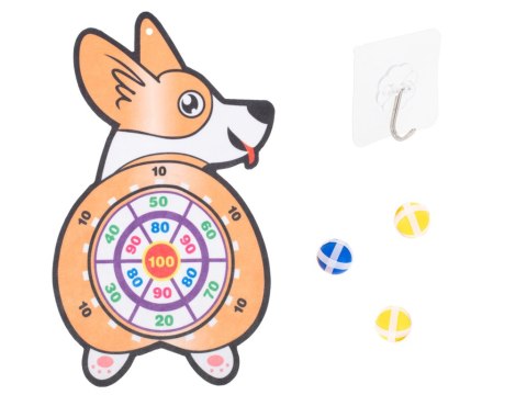 TARCZA DART Z RZUTKAMI PIŁKAMI NA RZEP CORGI TARCZA DART Z RZUTKAMI PIŁKAMI NA RZEP CORGI