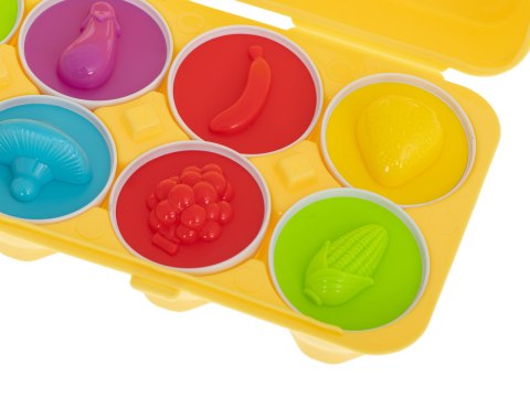 UKŁADANKA EDUKACYJNA SORTER DOPASUJ KSZTAŁTY OWOCE JAJKA 12 SZTUK UKŁADANKA EDUKACYJNA SORTER DOPASUJ KSZTAŁTY OWOCE JAJKA 12 SZTUK