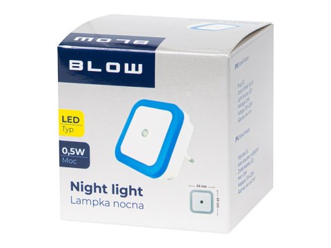 44-287# Lampka nocna led z czujnikiem zmierzchu kwadratowa niebieska 44-287# Lampka nocna led z czujnikiem zmierzchu kwadratowa niebieska