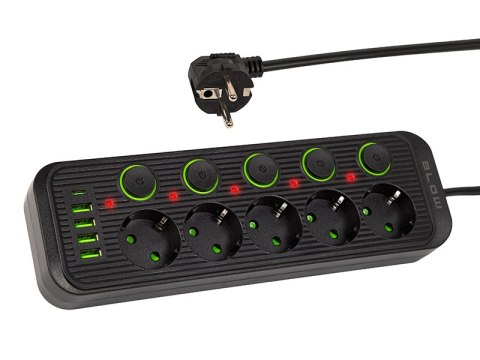 98-208# Przedłużacz sieciowy ps-530s 5-gniazd 4xusb 1xusb-c 3m czarny 2x1mm 98-208# Przedłużacz sieciowy ps-530s 5-gniazd 4xusb 1xusb-c 3m czarny 2x1mm