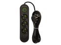 98-213# Przedłużacz sieciowy ps-320 3-gniazda 3xusb 2m czarny 2x1mm