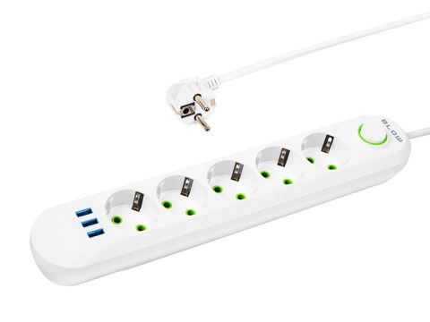 98-231# Przedłużacz sieciowy ps-550 5-gniazd 3xusb 5m biały 2x1mm 98-231# Przedłużacz sieciowy ps-550 5-gniazd 3xusb 5m biały 2x1mm