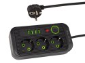 98-235# Przedłużacz sieciowy ps-350u 3-gniazda 4xusb 1xusb-c 5m czarny 2x1mm