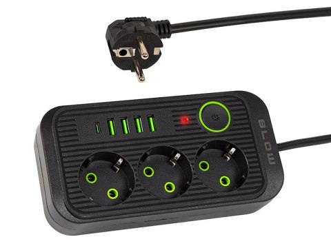 98-235# Przedłużacz sieciowy ps-350u 3-gniazda 4xusb 1xusb-c 5m czarny 2x1mm 98-235# Przedłużacz sieciowy ps-350u 3-gniazda 4xusb 1xusb-c 5m czarny 2x1mm