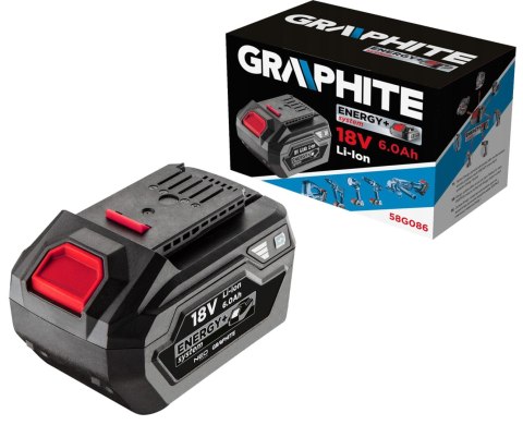 Akumulator Energy+ 18V, Li-Ion 6.0Ah Akumulator Energy+ 18V, Li-Ion 6.0Ah