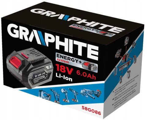 Akumulator Energy+ 18V, Li-Ion 6.0Ah Akumulator Energy+ 18V, Li-Ion 6.0Ah