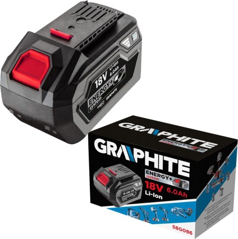 Akumulator Energy+ 18V, Li-Ion 6.0Ah Akumulator Energy+ 18V, Li-Ion 6.0Ah