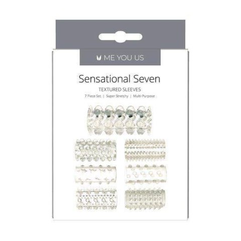 Stymulator- Me you Us Sensual Seven Textured Sleeves Transparent Small Stymulator- Me you Us Sensual Seven Textured Sleeves Transparent Small