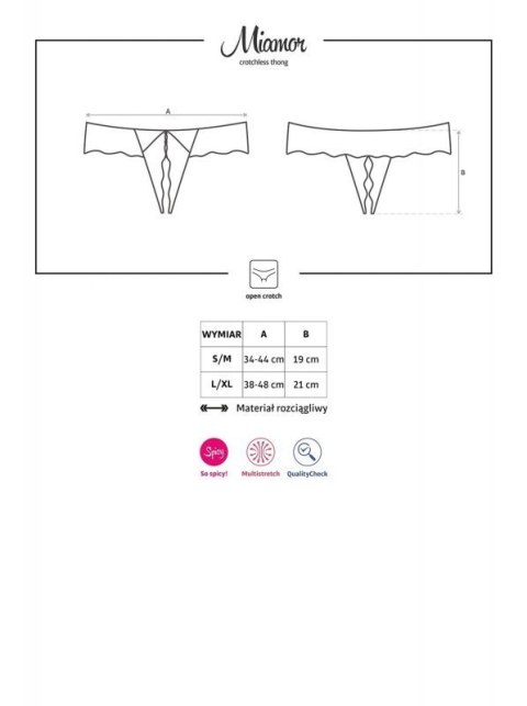 Bielizna- Miamor stringi otwarte czarne XXL Bielizna- Miamor stringi otwarte czarne XXL