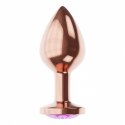 Plug-Butt Plug Diamond Amethyst Shine S Rose Gold