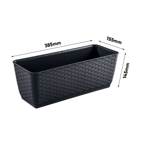 Doniczka rattanowa z hakami Ratolla DRL400PW antracyt Doniczka rattanowa z hakami Ratolla DRL400PW antracyt