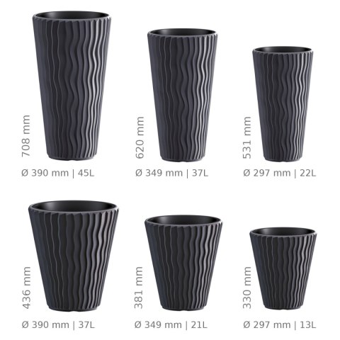 Doniczka z wkładem Sandy Slim DPSP400 antracyt Doniczka z wkładem Sandy Slim DPSP400 antracyt