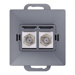 Gniazdo podw. typu F Pearl, TV/F-F1/P2, antracyt