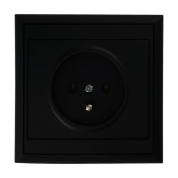 Gniazdo pojedyncze p/t 2P+Z Luna, 16A, 250V, PT-16L, czarny