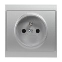 Gniazdo pojedyncze p/t 2P+Z Luna, 16A, 250V, PT-16L, srebrny Gniazdo pojedyncze p/t 2P+Z Luna, 16A, 250V, PT-16L, srebrny