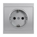 Gniazdo pojedyncze p/t 2P+Z, Schuko Luna, 16A, 250V, PT-17L, srebrny Gniazdo pojedyncze p/t 2P+Z, Schuko Luna, 16A, 250V, PT-17L, srebrny