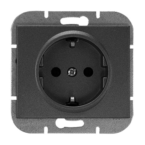 Gniazdo pojedyncze p/t 2P+Z Schuko Onyx, 16A, 250V, PT-17O, czarny Gniazdo pojedyncze p/t 2P+Z Schuko Onyx, 16A, 250V, PT-17O, czarny